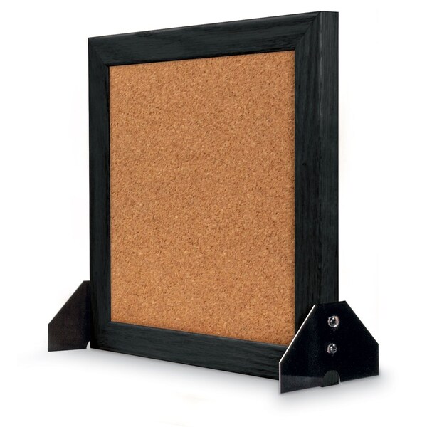Indoor Enclosed Combo Board, 48"x36", Brnz Frame/Blk Porc & Medium Grey